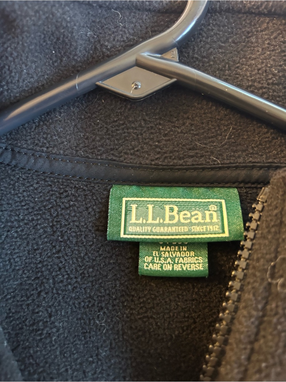 L.L. Bean womens Black Quarter-Zip Fleece Pullover - Picture 4 of 5